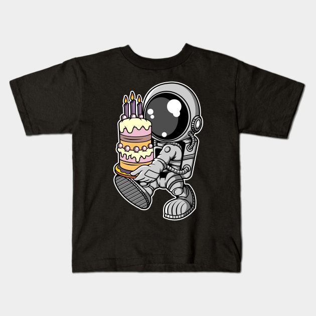 Astronaut Birthday Cake Kids T-Shirt by ArtisticParadigms